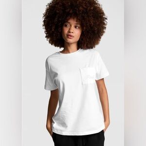 Victoria’s Secret PINK sheer light grey boyfriend pocket tee
